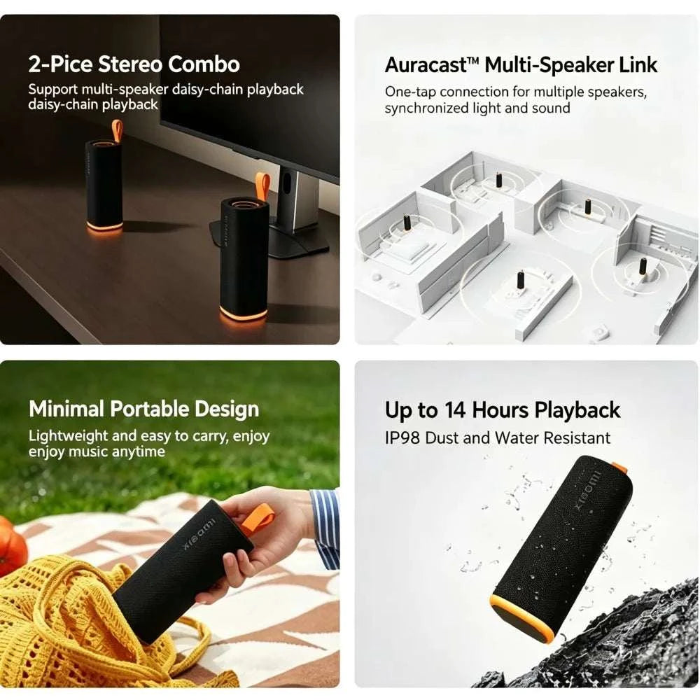 NEW Xiaomi Bluetooth Speaker C 18W Powerful Sound Speaker 3D Dazzling Lighting Waterproof and Dustproof Outdoor Speaker Portable