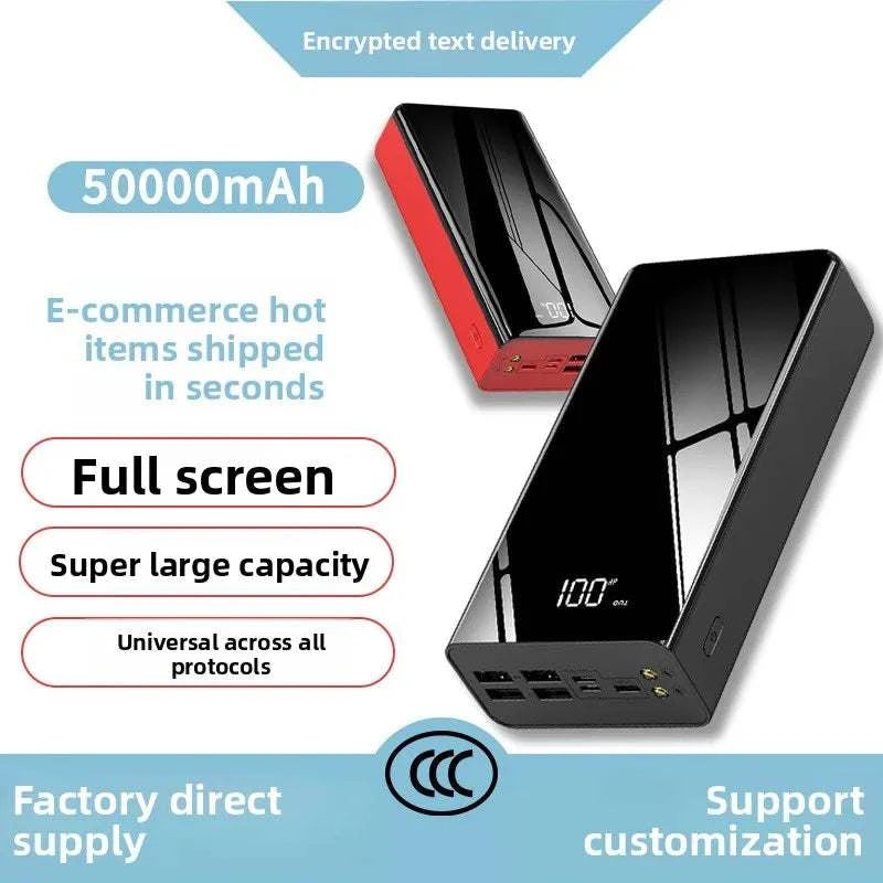 50000mAh 30000mAh 20000mAh 10000mAh Power Bank for IPhone Android Phone High - Quality and Large - Capacity Mobile Power Bank