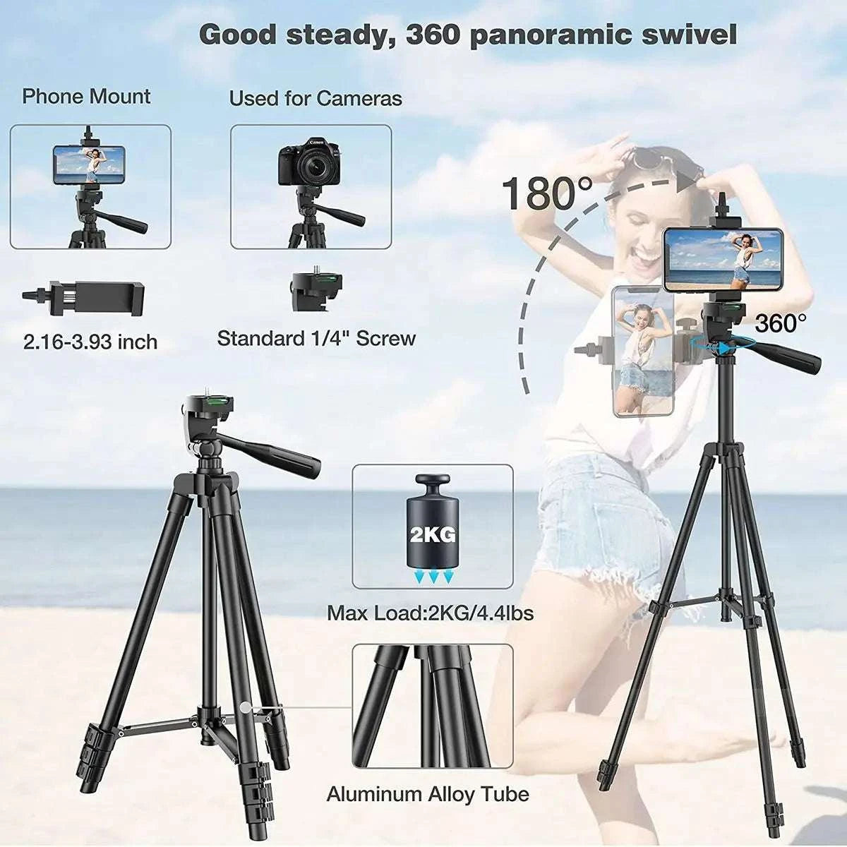 Extendable Mini Tripod Phone Video Recording Phone Tripods Stand With Bluetooth Remote Universal Camera Phone Photography Holder