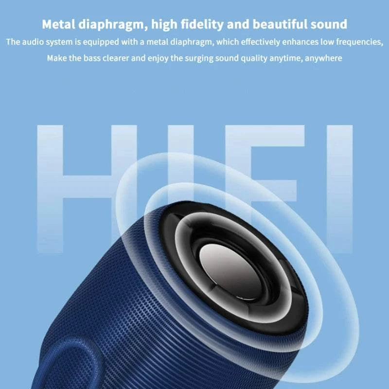 Portable Waterproof Wireless Bluetooth Speaker with RGB Color Light HiFi Stereo Sound Heavy Bass Rechargeable Outdoor Speaker