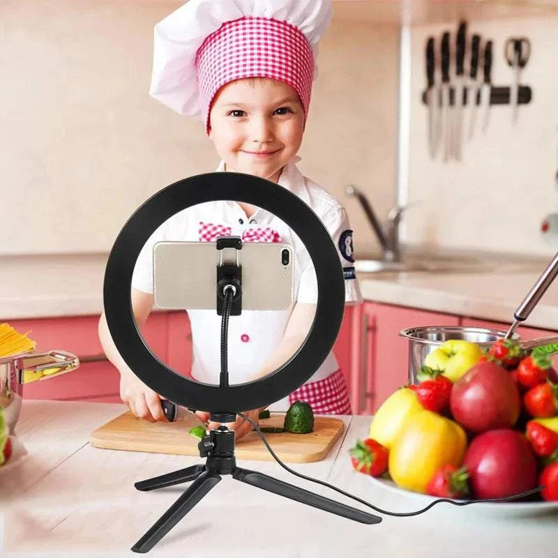 10" LED Ring Light with Tripod Stand Dimmable for Makeup &amp; Live Streaming