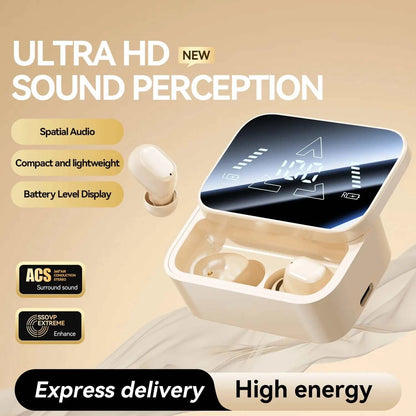 Bluetooth 6.0 In-Ear Headphones with Large Screen Display, Dual Mode Audífonos, Zero Latency Earphones for Gaming &amp; Music