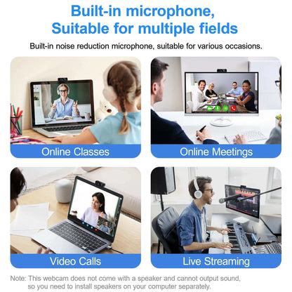 HD 1080P Web Camera USB Web Camera with Microphone Autofocus Camera PC Computer Laptop Live Streaming Webcam for Video Calling