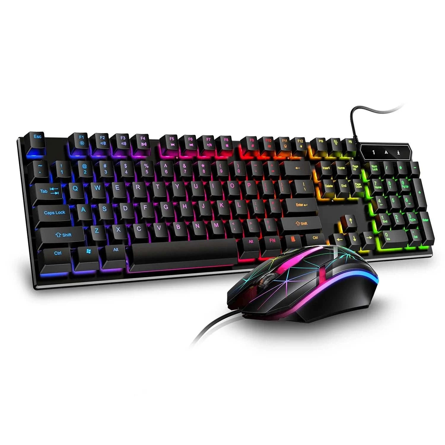 V4G6 Wired Office Laptop Luminous Keyboard And Mouse Set Game Keyboard And Mouse Computer Mechanical Feel