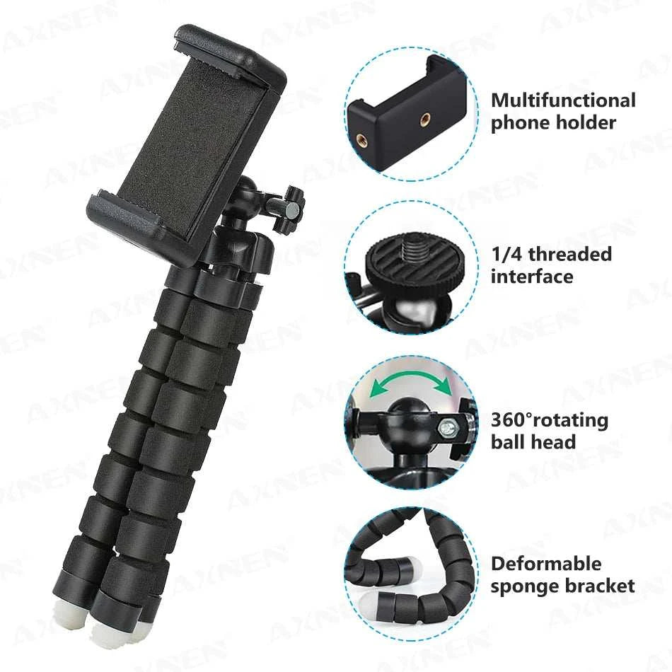 Tripods Tripod For Phone Mobile Camera Holder Clip Smartphone Monopod Tripe Stand Octopus Mini Tripod Stativ For Phone