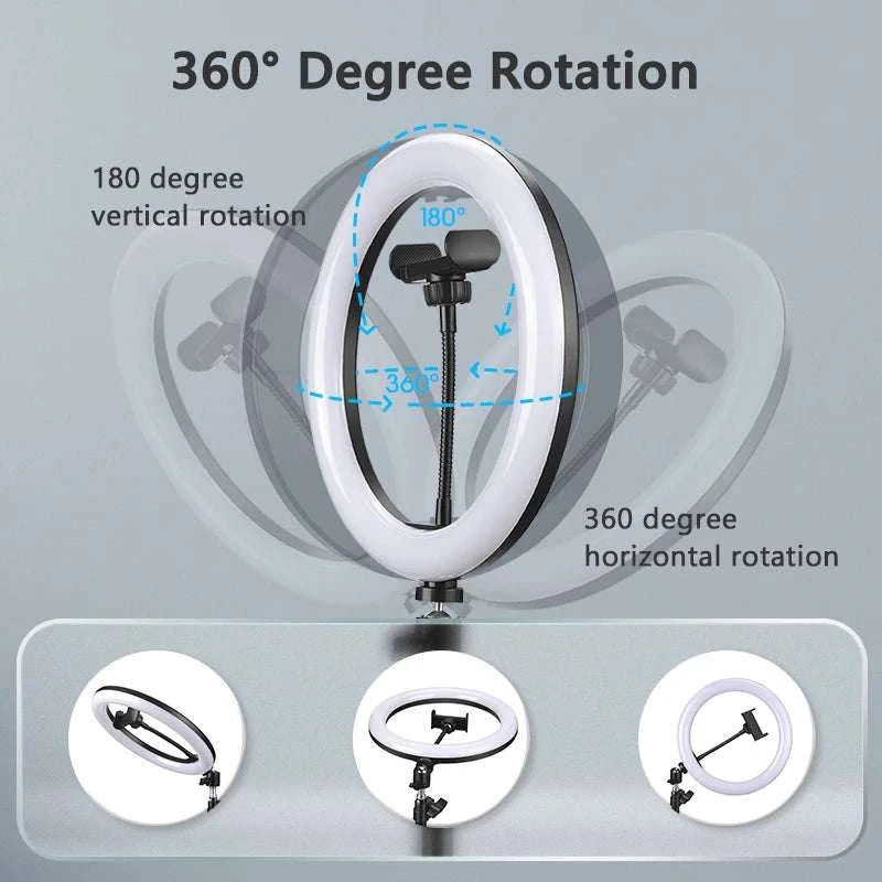 Youtube Shooting Vlog Selfie Circular Photo Ring Light Led Photographic Video Camera Lamp Studio Lighting Phone Holder