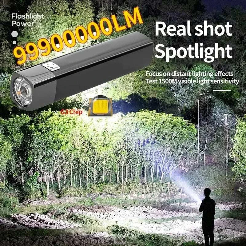 Mini Outdoor Lighting Power Bank Flashlight 3 Modes Portable 2 IN 1 Ultra Bright G3 Tactical LED Flashlight With USB Charging Ca