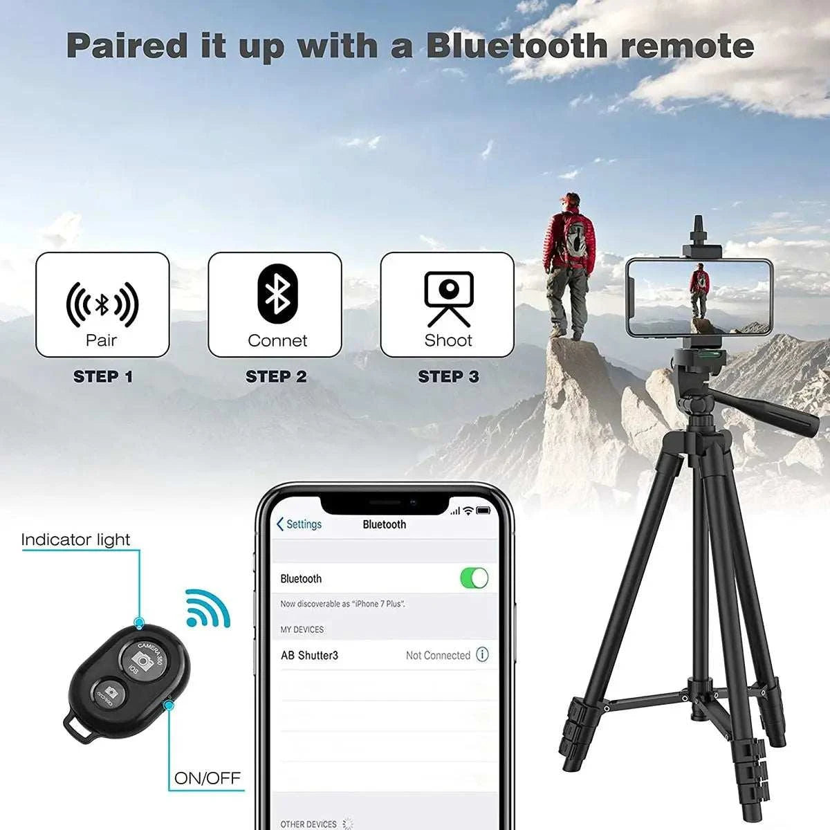 Extendable Mini Tripod Phone Video Recording Phone Tripods Stand With Bluetooth Remote Universal Camera Phone Photography Holder