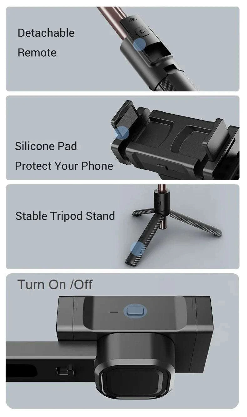 Cellphone Gimbal Stabilizer for Smartphone Mobile 1-Axis Anti Shake Selfie Stick Handheld Video Tripod Phone Holder for iPhone