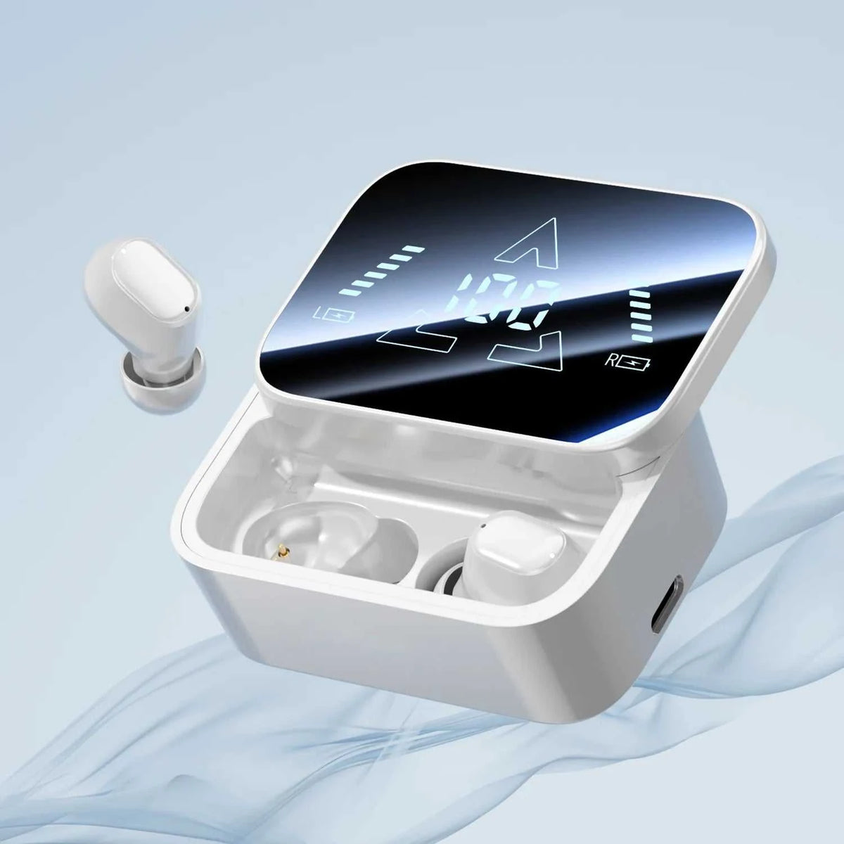 Bluetooth 6.0 In-Ear Headphones with Large Screen Display, Dual Mode Audífonos, Zero Latency Earphones for Gaming &amp; Music