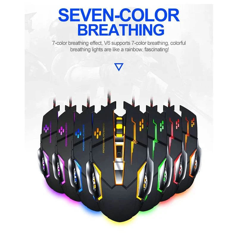 V6 Gaming Mouse Office Luminous Wired Mechanical Mouse