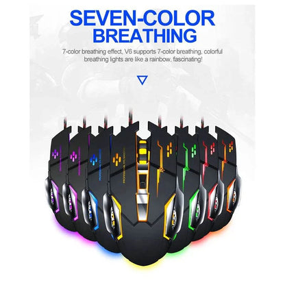 V6 Gaming Mouse Office Luminous Wired Mechanical Mouse