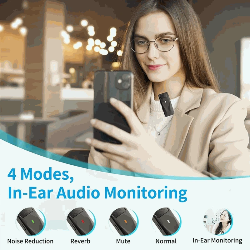 ELECT-Clip On Phone Microphone Mini Wireless Lapel Lavalier Microphone Noise-Canceling USB C Microphone