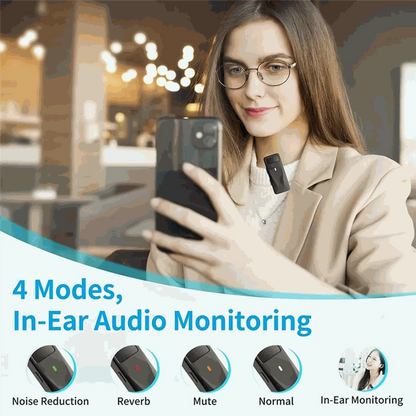 ELECT-Clip On Phone Microphone Mini Wireless Lapel Lavalier Microphone Noise-Canceling USB C Microphone