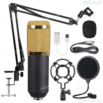 Pro Studio Condenser Recording Audio Microphone Microfone for Laptop Computer PC Sound Card Liver Sing Shock Mount Foam Cable