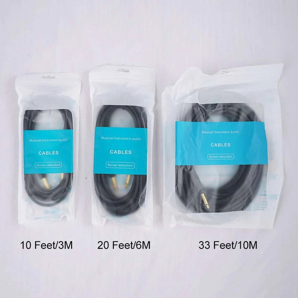 Audio Cable 3m 6m 10m Elastic PVC 6.35mm 1/4" Guitar Cable Straight to Straight for Electric Instruments