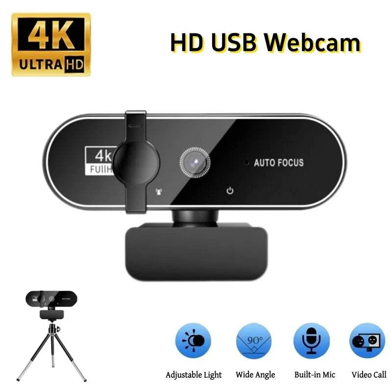 4K Webcam Video Camera 2K Autofocus Streaming Web Cam With Microphone Full HD 1080P Webcams for PC Computer Laptop