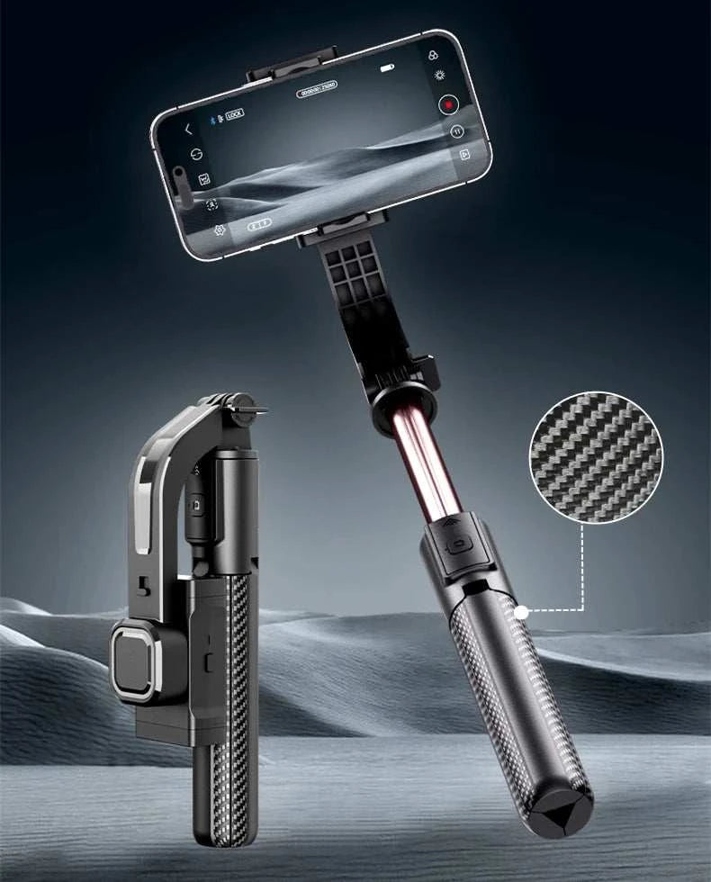 Cellphone Gimbal Stabilizer for Smartphone Mobile 1-Axis Anti Shake Selfie Stick Handheld Video Tripod Phone Holder for iPhone