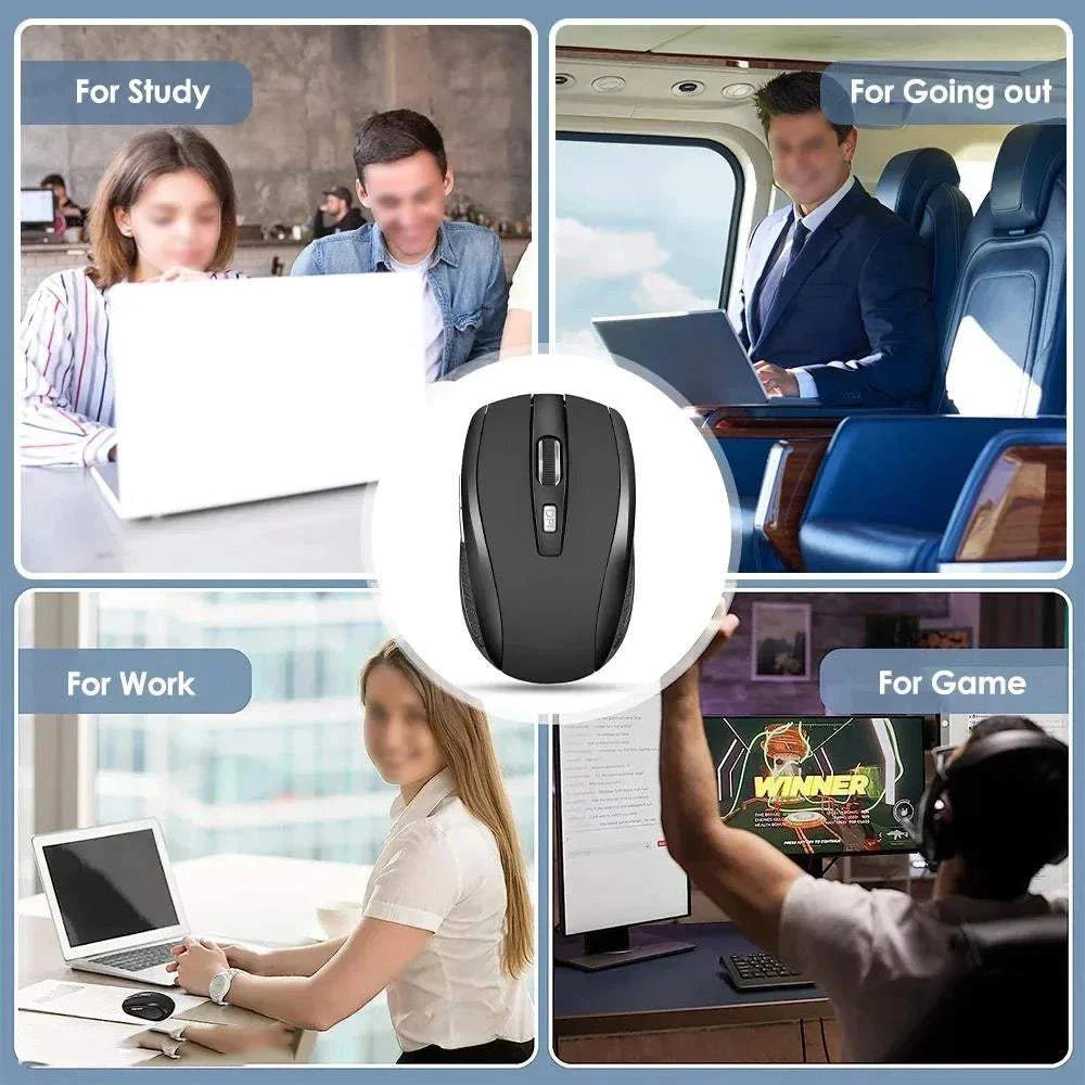 Wireless Bluetooth Mouse Silent Mouse Portable Charging Mobile Optical Mouse Adjustable 1600 DPI Level For Office Laptop MacBook