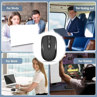 Wireless Bluetooth Mouse Silent Mouse Portable Charging Mobile Optical Mouse Adjustable 1600 DPI Level For Office Laptop MacBook
