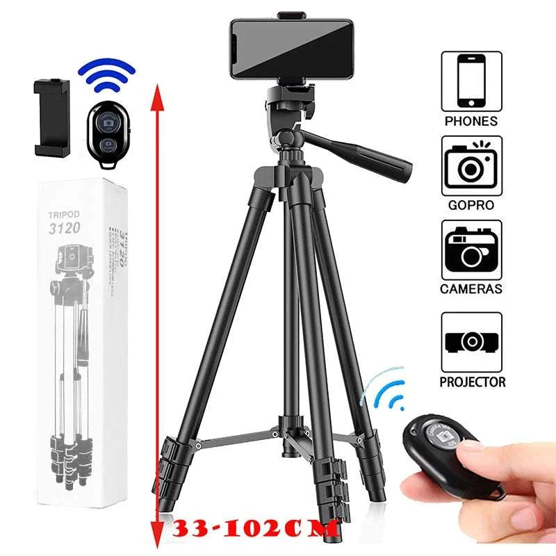 Extendable Mini Tripod Phone Video Recording Phone Tripods Stand With Bluetooth Remote Universal Camera Phone Photography Holder