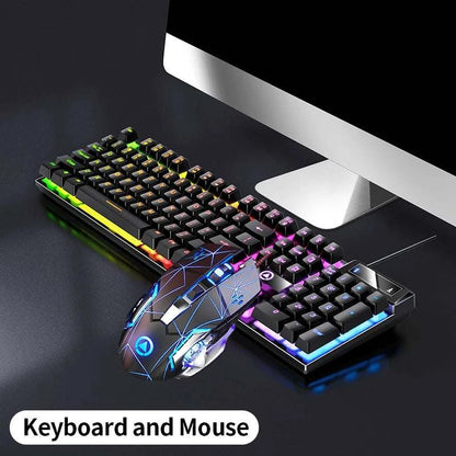 Wired Backlit Keyboard and Mouse Combo USB Ergonomic Mechanical Feel Gaming Office Keyboard Mouse Set for Desktop Laptop PC Home