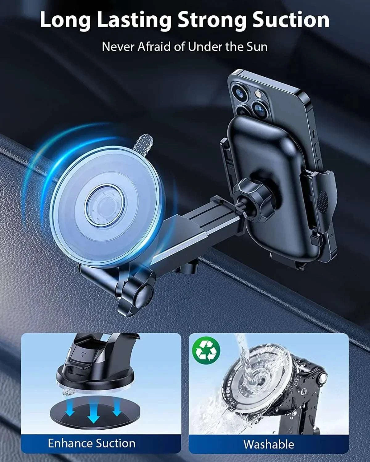 17mm Car Phone Holder Accessories Suction Cup Car Mobile Phone Stand Ball Head Base for Car Windshield Dashboard Phone Mount