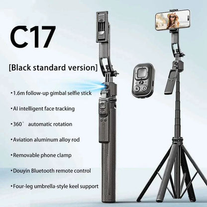 C17 Selfie Stick Intelligent Ai Mobile Follow-Up Anti Shake Retractable Pan Tilt Automatic Camera Tool Phone Holder